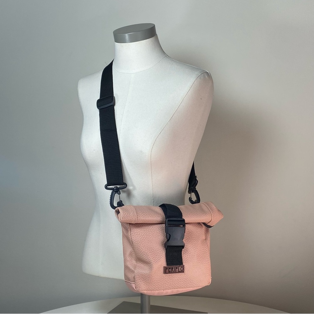 PERIPLO Santiago, Chile Handmade Crossbody Sling Outdoor Travel Bag Blush Pink - Picture 14 of 14